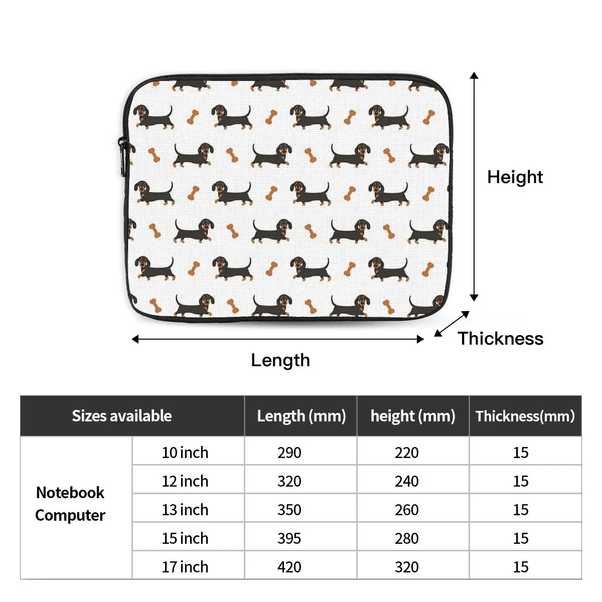 Black And Tan Dachshund Sausage Dog Notebook Laptop Bag Case Pouch For Macbook Air Pro Tablet Shockproof Case Bag
