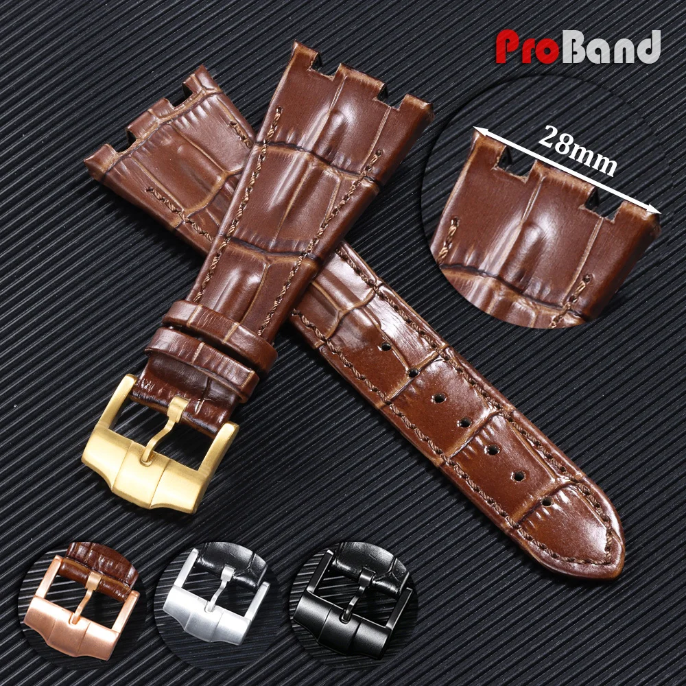 

For Audemars Piguet Royal Oak Offshore 15710 15703 26470 Series 28mm Genuine Cowhide Straps Waterproof Sport Watch Band Bracelet