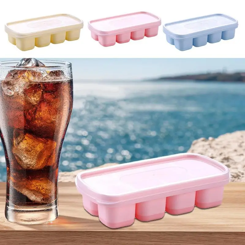 Cubes Freezer Tray With Lid Flexible Ice Cube Mold Cheese Jelly Mold Bar Ice Making Mold Icecream Cold Drinks Kitchen Tools Mold