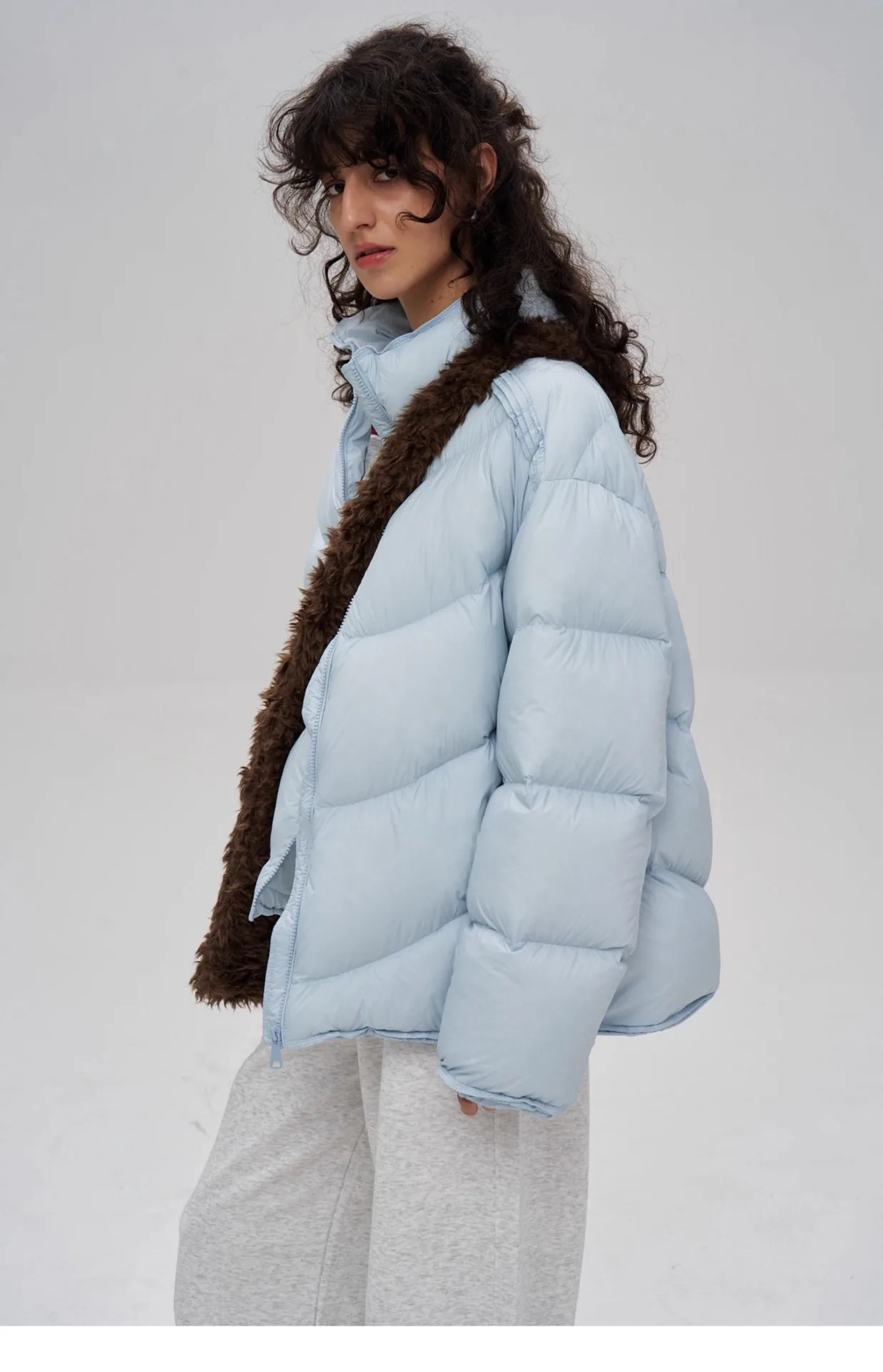 2025 Winter Mode Hoge Pluizige Brood Jas Jas 90 Witte Eendendons Bladerdeeg Donsjack Vrouwen Stand Kraag Jas