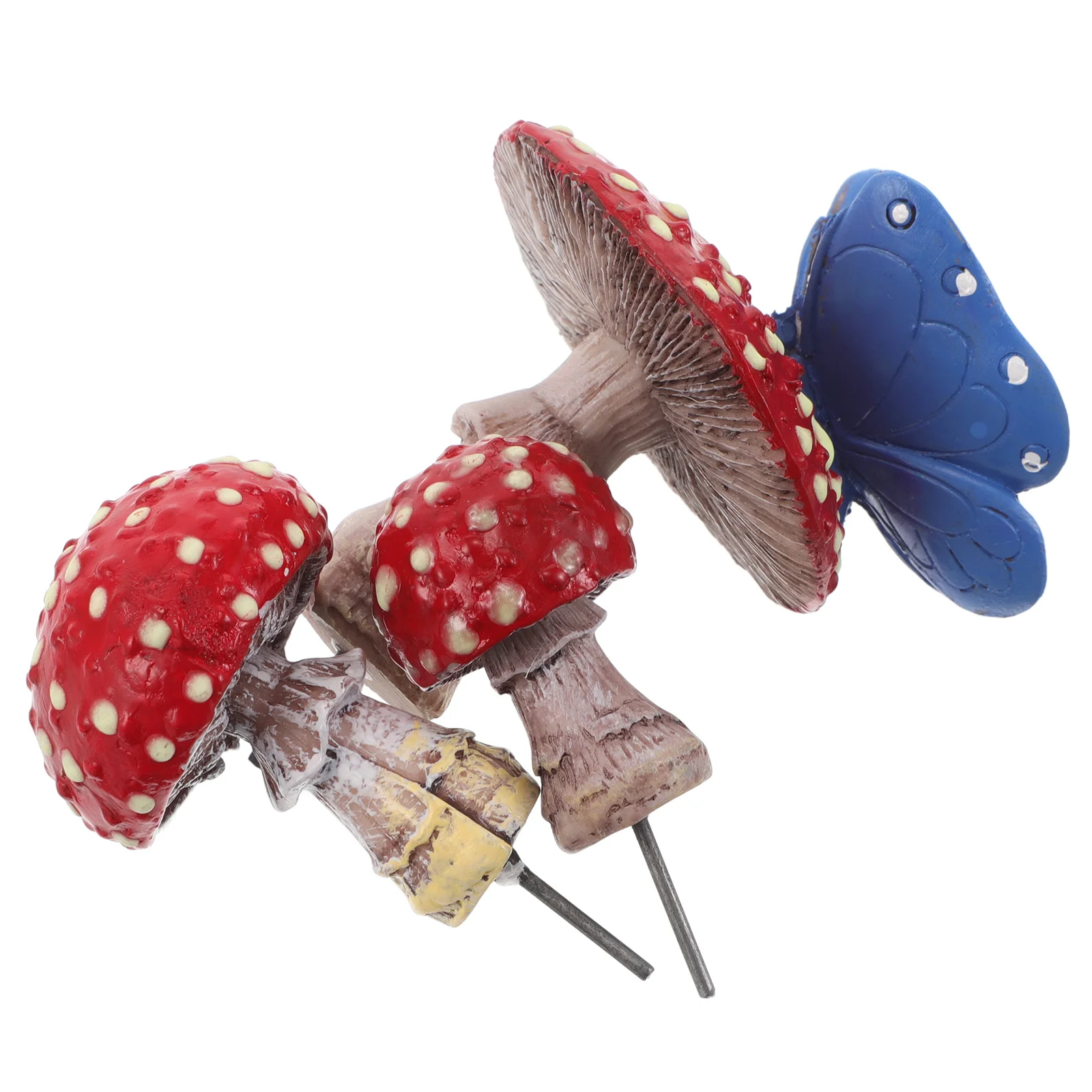 

3 Pcs Luminous Mushroom Decoration Funny Craft Accessories Cute Resin Tiny Mushrooms