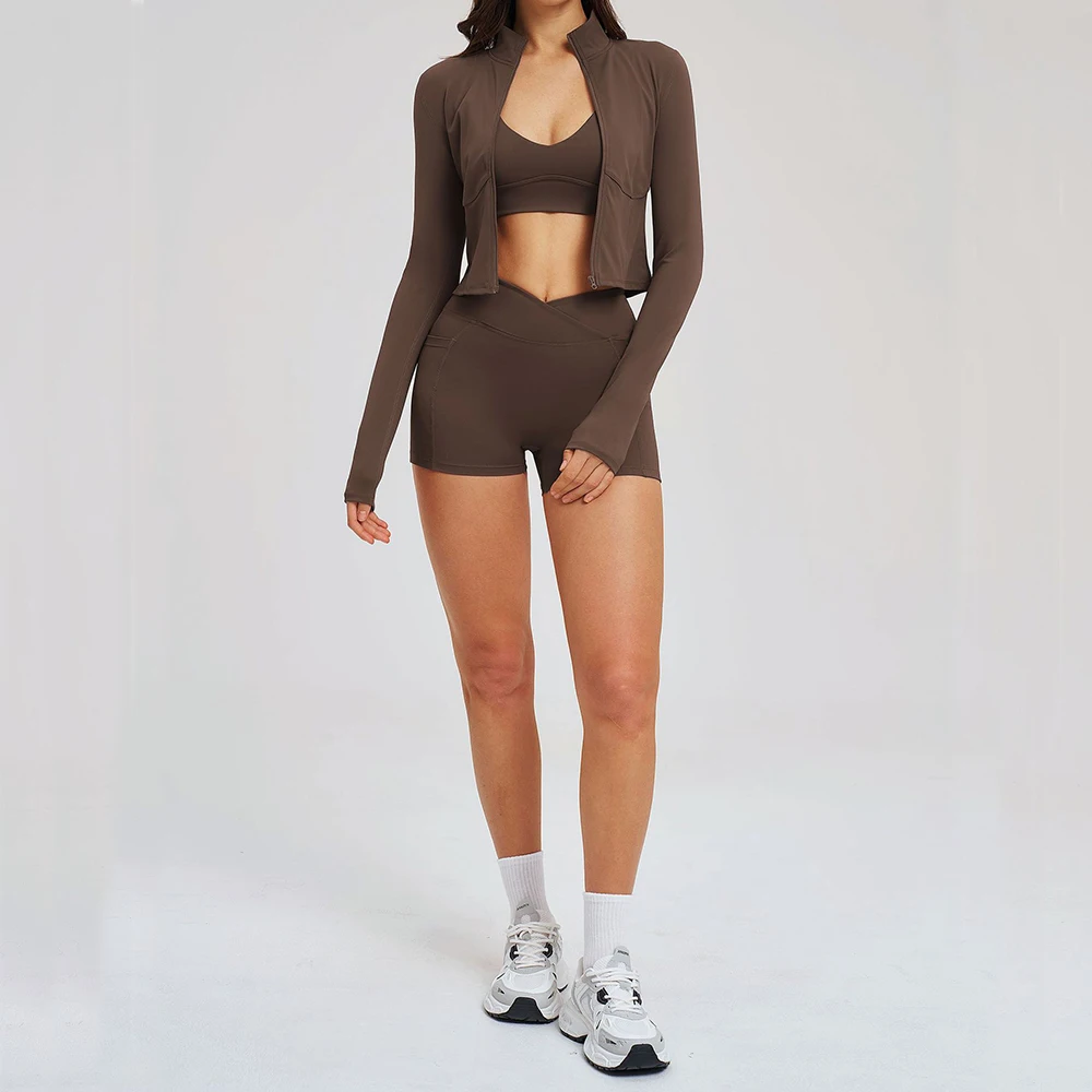 

Комплект для йоги из 3 предметов: шорты, спортивный бюстгальтер, топ для тренировок, женская спортивная одежда, леггинсы для фитнеса, комплект для спортзала, спортивная одежда