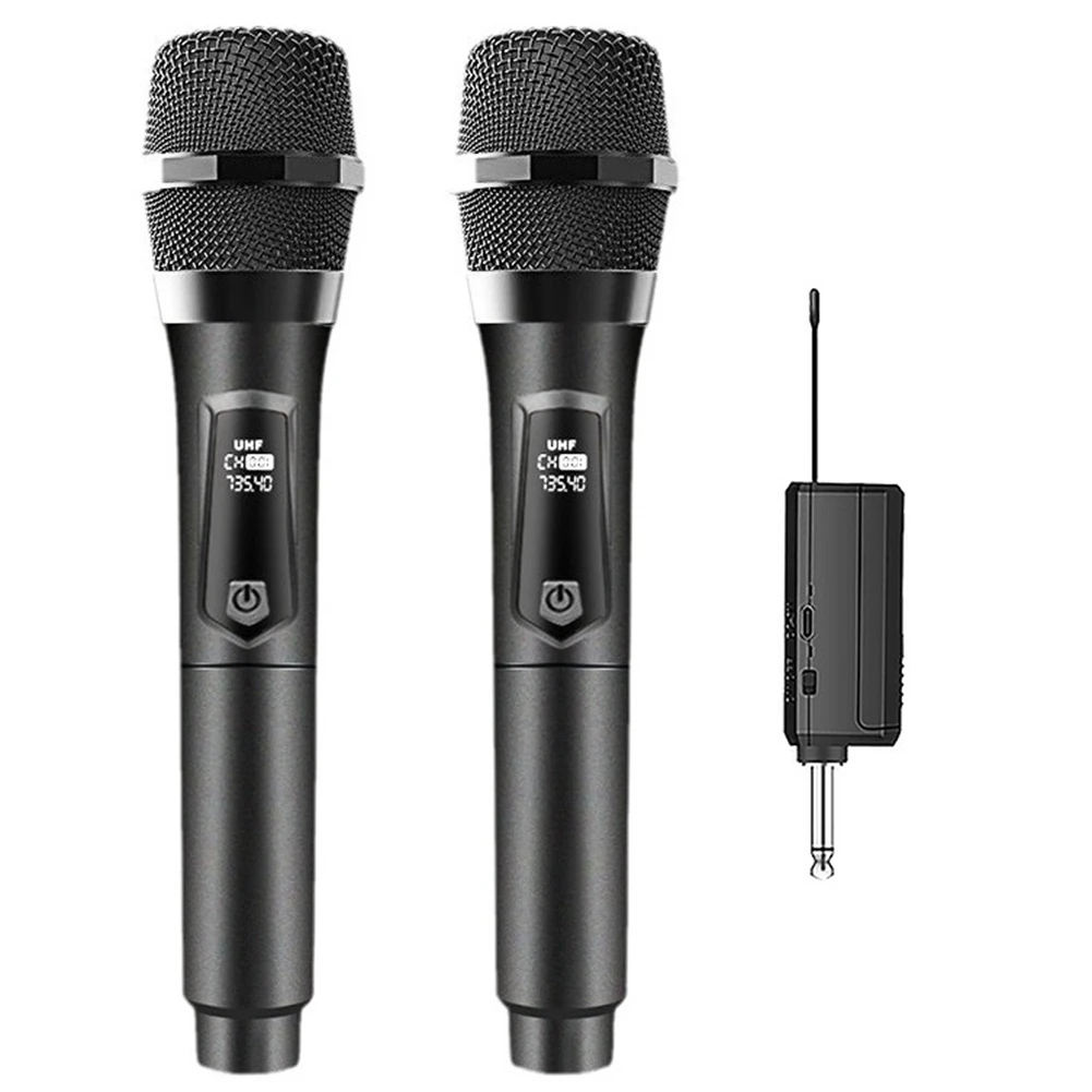 Super Sale Universal U-Segment Rechargeable Wireless Microphone One-to-Two Microphone U-Segment Home K Singer Handheld Microphon