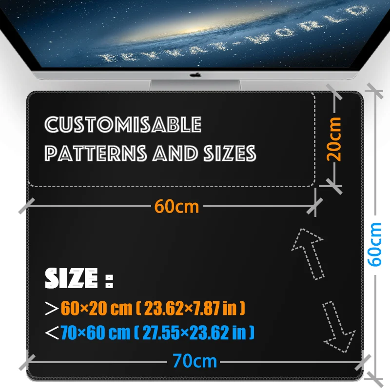 

Sizes 61-70cm x 20-60cm Customizable Large Mouse Pad Personalized Text, Image, Logo Durable Gaming Mat