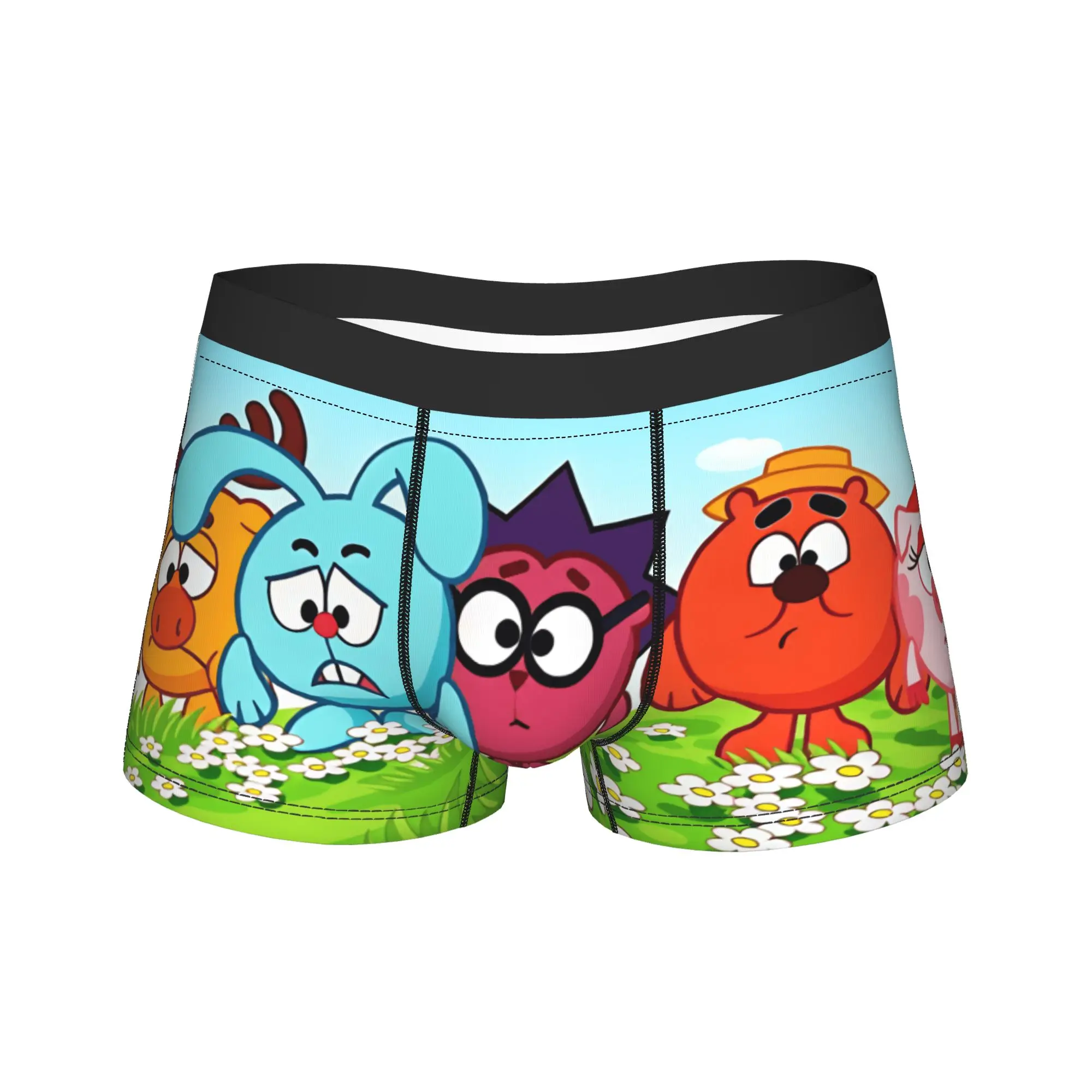 Kikoriki Characters Grass Scene Underwear  Men Underpants Printing Comfortable Boxershorts Trenky Shorts Briefs Big Size