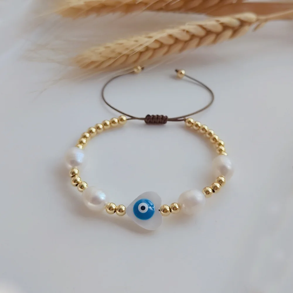 

Браслет из бисера Креативный жемчуг Сердце Глаз Узор Ручное плетение Регулируемый Богемия Женский тренд Простой браслет из рисовых бусин
