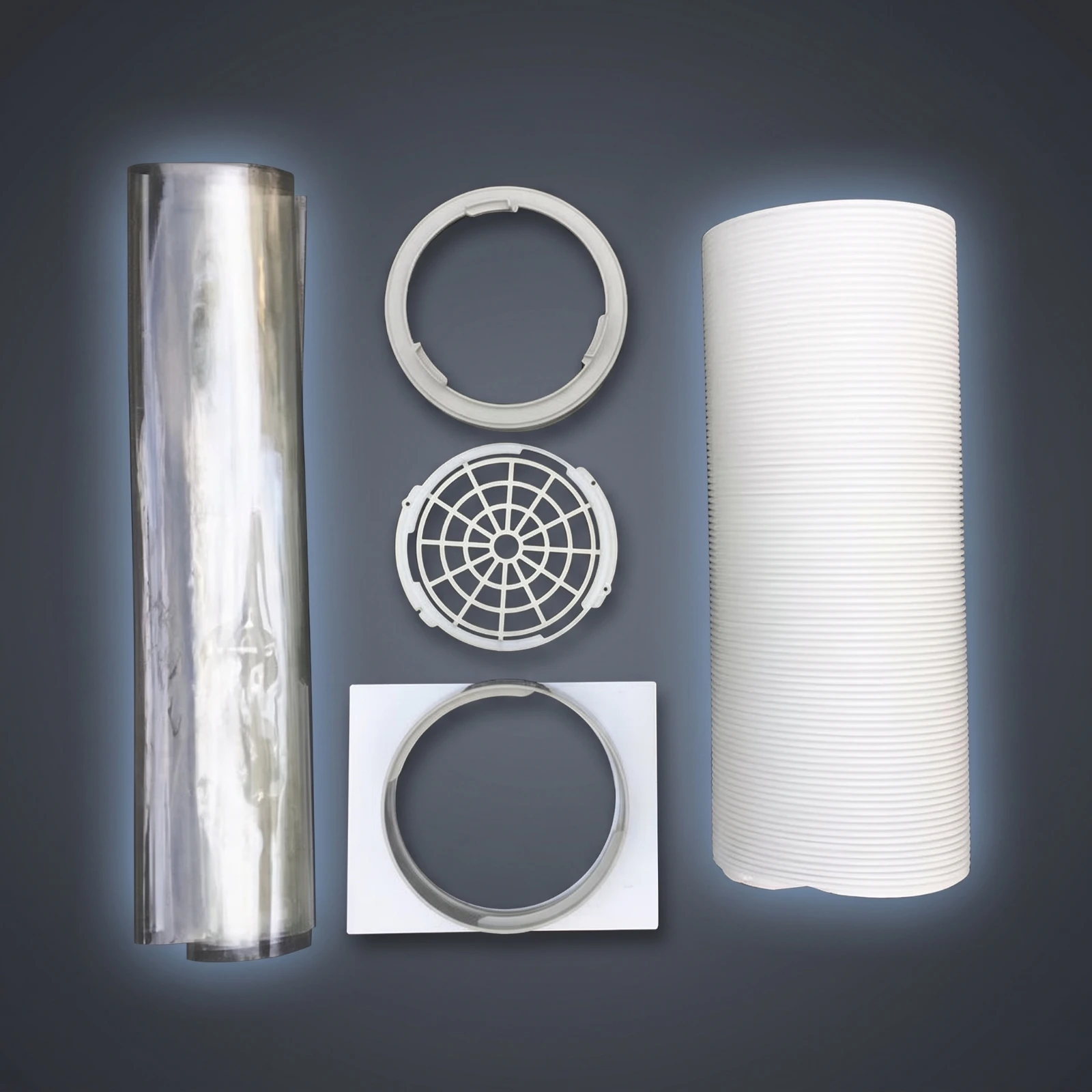 Portable Air Conditioning Window Kit with Hose Universal Air Conditioning Exhaust Vent Kit with Hose Hardware No-Drill