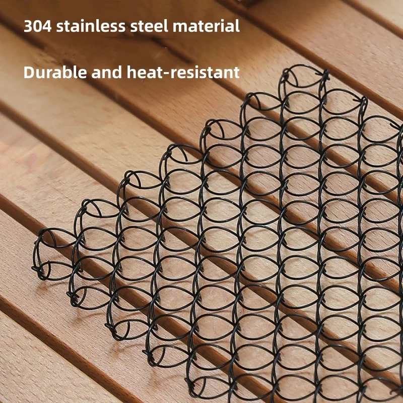 

Outdoor Spring Insulated Mat 304 Stainless Steel Heat Insulation Pad Heat Resistant Mat for Hot Dishes Pots and Pans for Camping