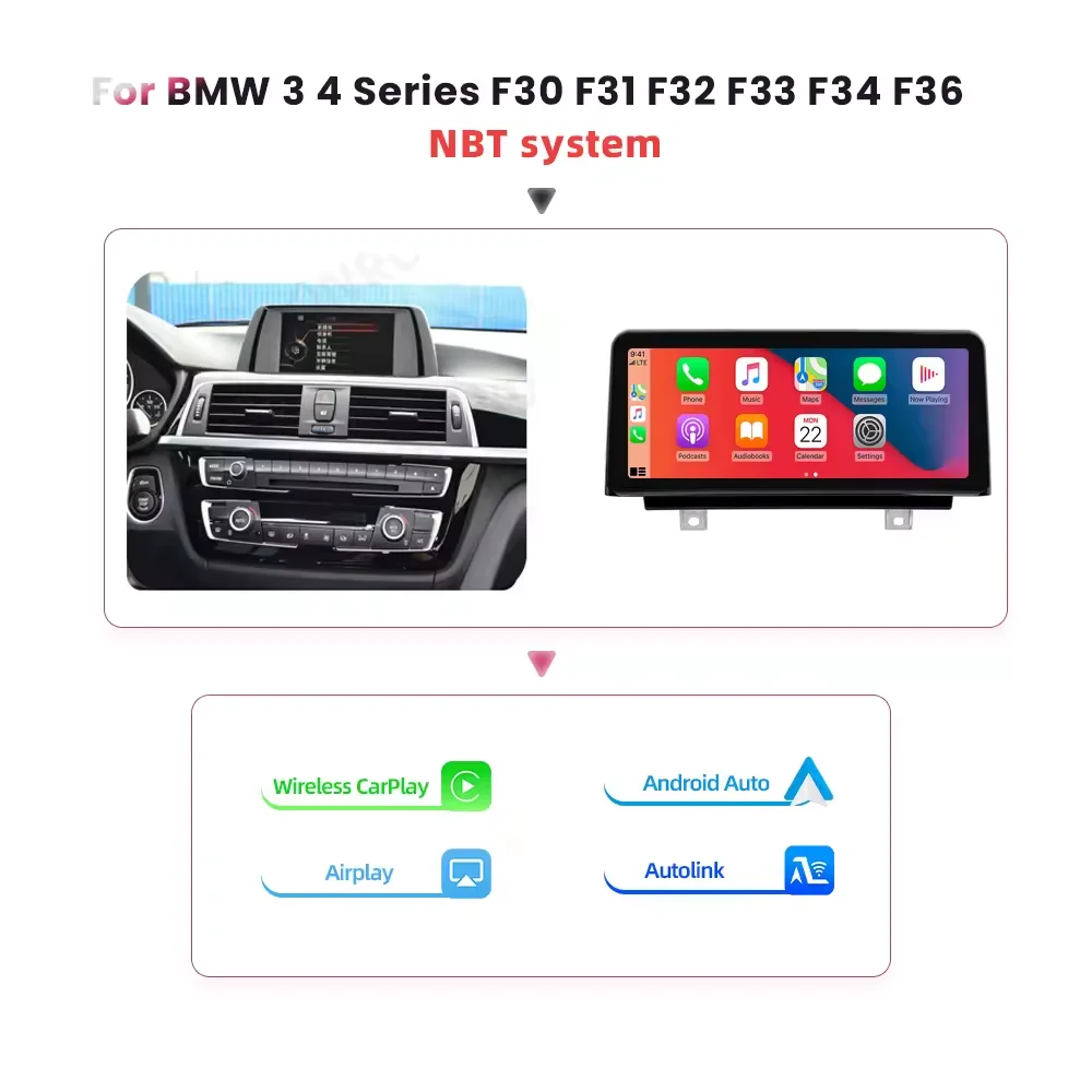 Bonroad Linux Wireless Carplay Android auto Car Radio For BMW Series 1 2 3 4 F20 F21 F22 F30 F31 F32 F33 F34 F36 2013-2017 GPS image 3
