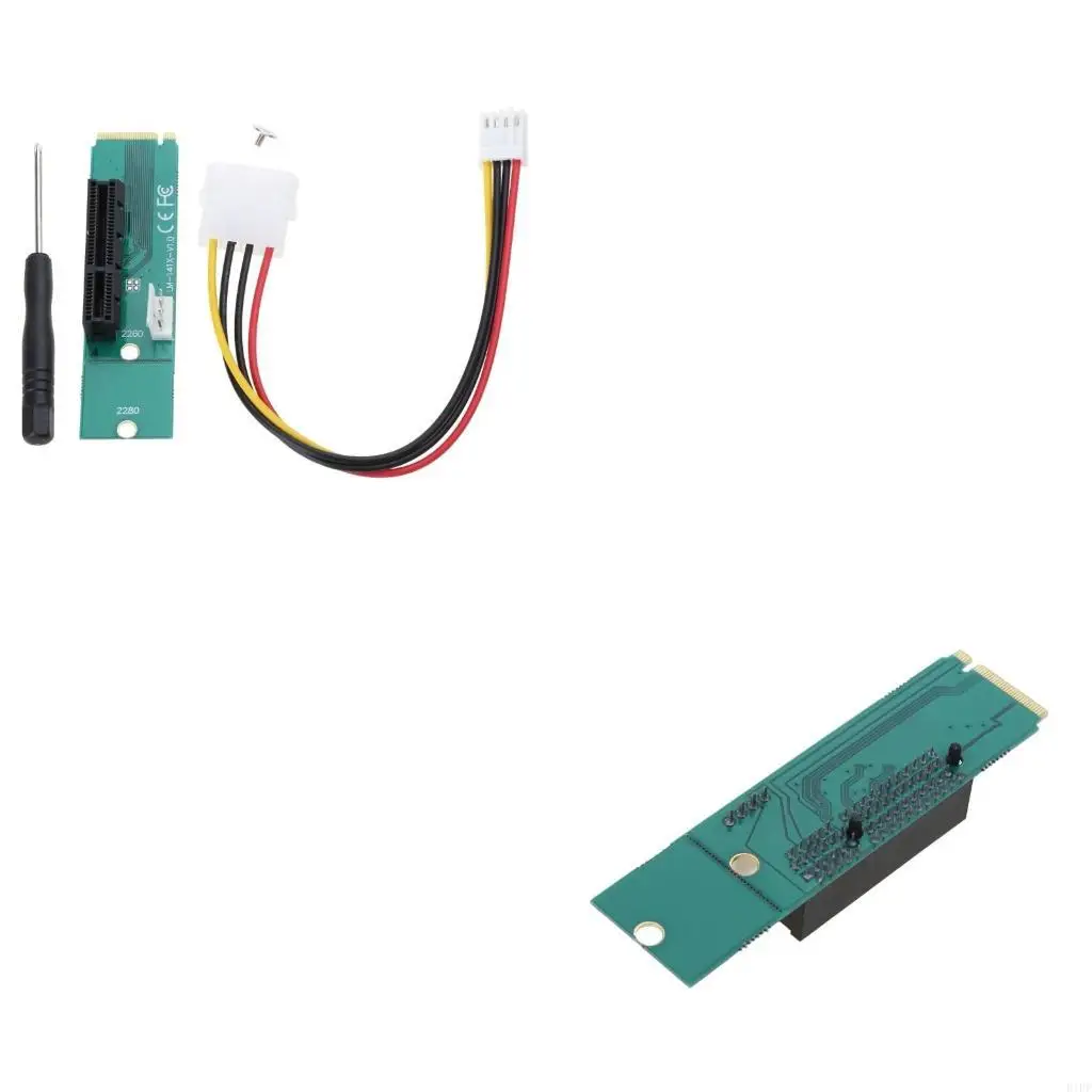 E1PF NGFF to PCI-E 4X Riser Card Power Cable Adapter Modules Accessories