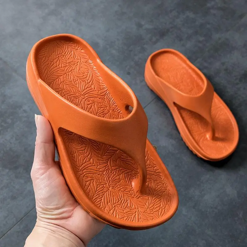 Women's Fashion Wedges Non-Slip Flip Flops New Summer Couples Home Comfort Soft Sole Slipper Woman Eva Beach plus size clip toe