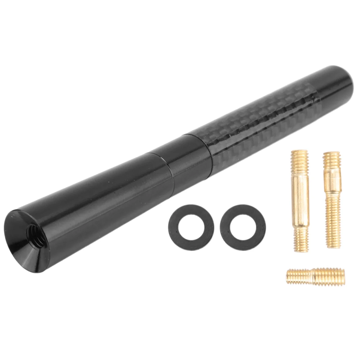 Auto rádio de fibra de carbono universal, antena curta, 5 ", 120mm, preto, AM, FM, antena, adaptador