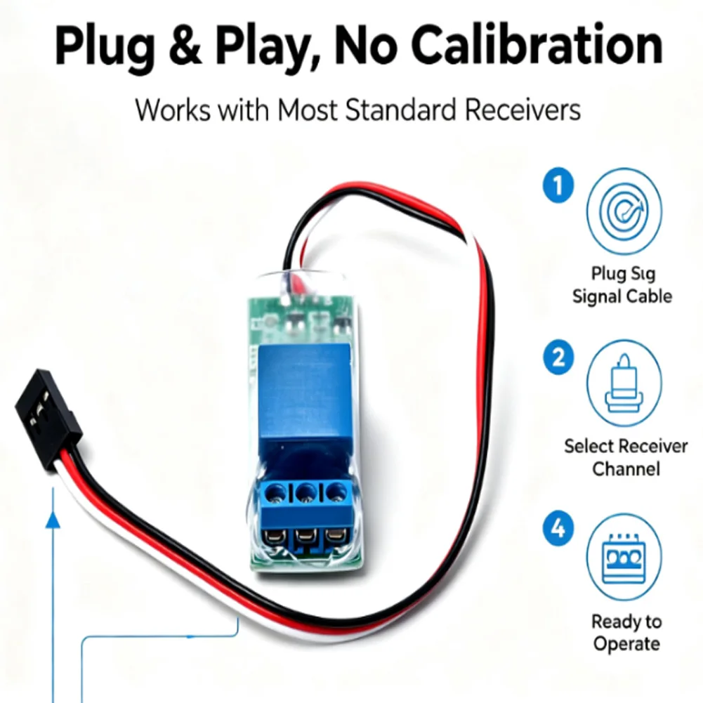 Electronic Switch Module for K1 Channel Signal Input 5V 12V Compatibility for RC Model Aircraft and Microcontroller Integration