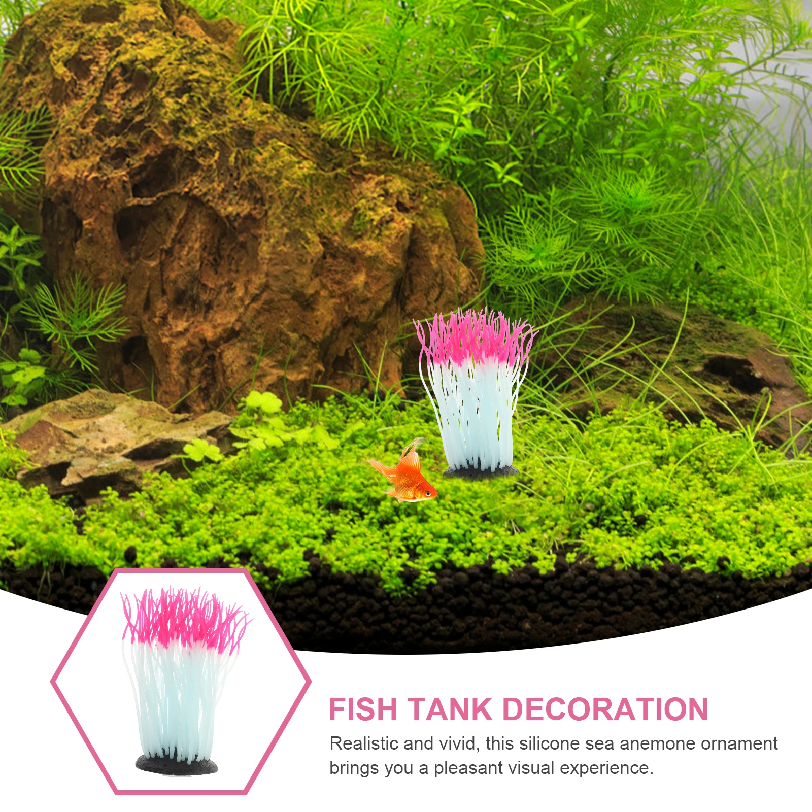 

Night Glow Silicone Sea Anemone Decor For Aquarium Fish Tank Underwater Landscape Artificial Ornament Pets Supply