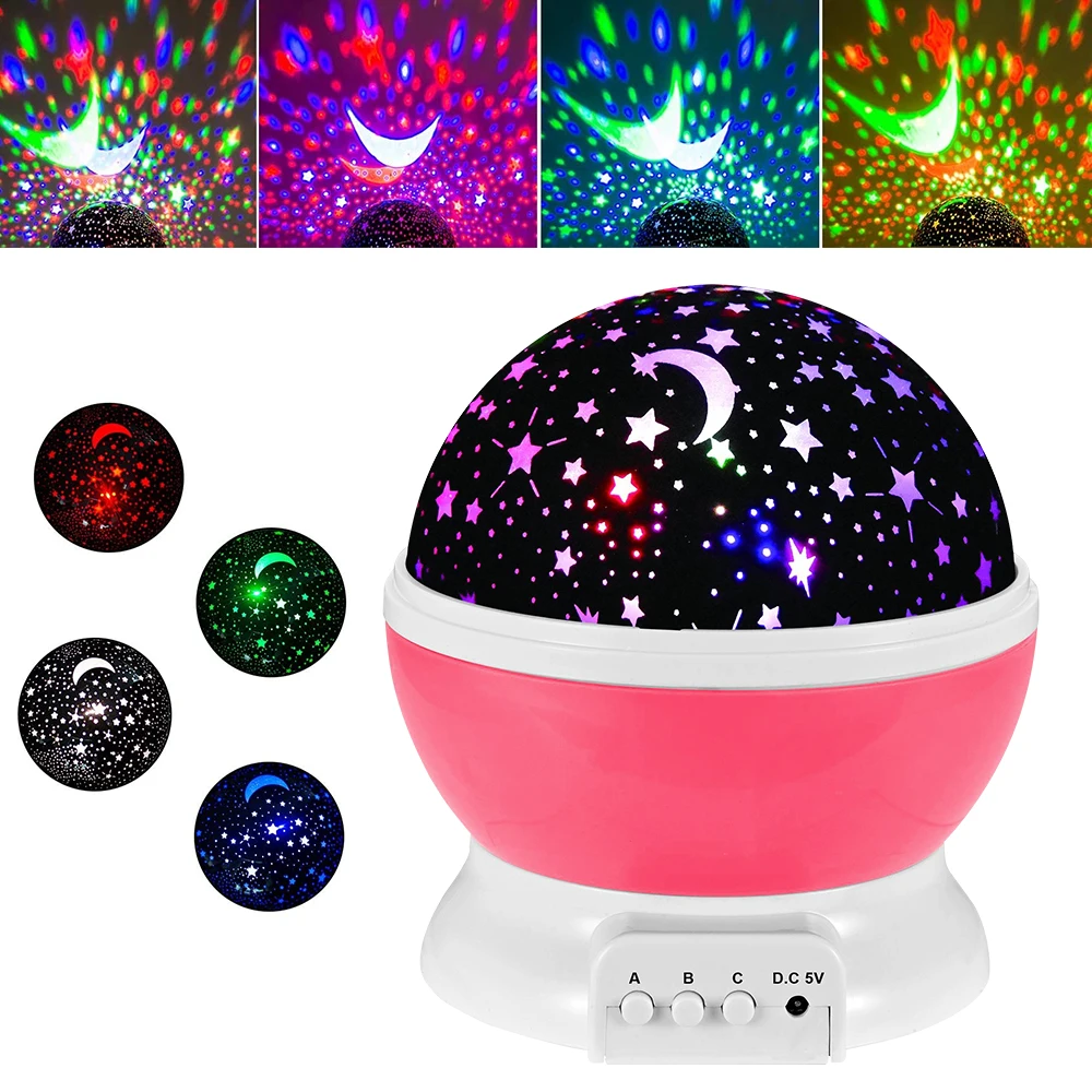 Galaxy Projector Starry Sky Rotating LED Night Light Planetarium Children Bedroom Star Night Lights Moon Light Kids Gift Lamp