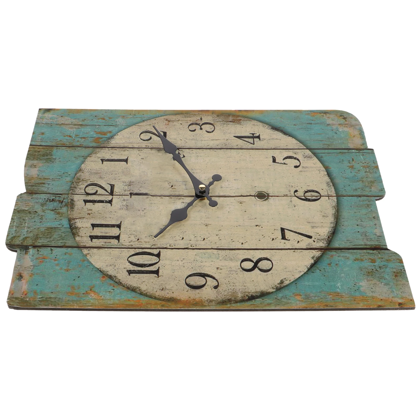 

Oversized Square Rustic Wooden Wall Vintage Roman Numeral Decorative Chic Clock For Home Living Room Bedroom Cafe Hotel
