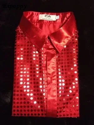 어린이 쇼 셔츠, 반짝이는 스팽글 무대 의상, 댄싱 코러스 셔츠, 남성 쇼