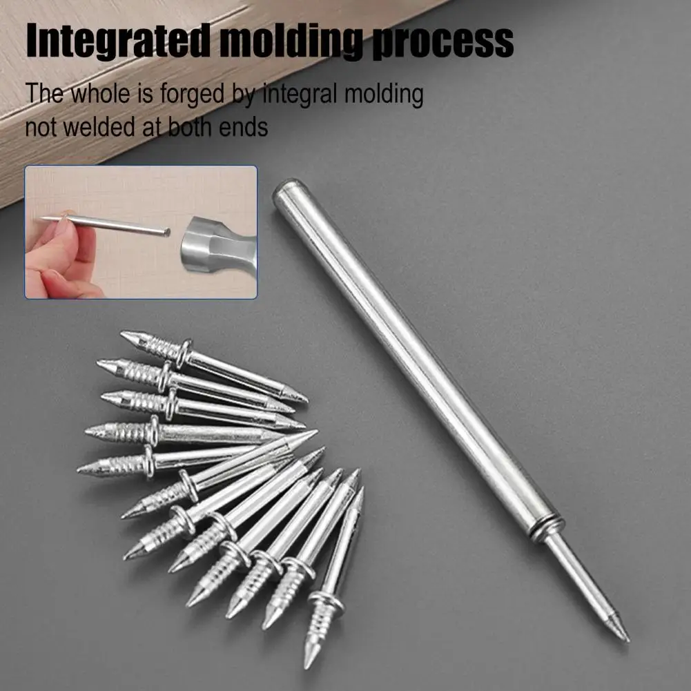 Double Headed Nails 100pcs Double-headed Nails Set Baseboard Fastening Kit with Special Sleeve Tool Skirting Thread Installation