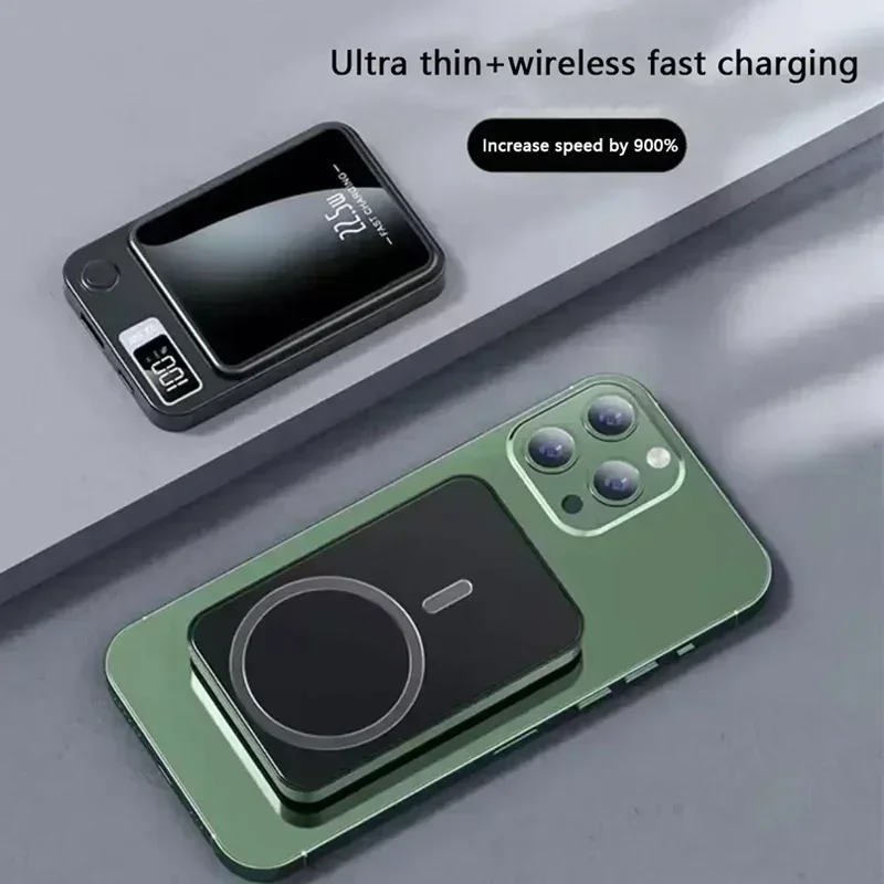 10000mAh Portable Magnetic Power Bank Fast Wireless Charger for Iphone 12 13 14 Pro Max Macsafe External Auxiliary Battery Pack