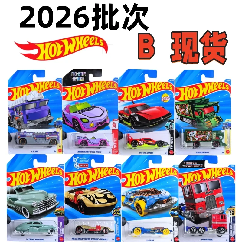 Hot Wheels 2026 B Case Diecast Toy Cars Bugatti Ferrari SF90 Pagani Porsche Optimus Prime Fire Truck For Kids & Car Enthusiasts