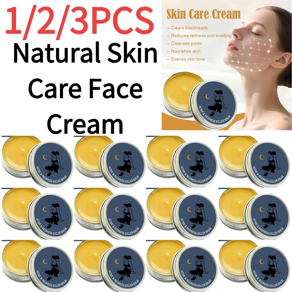 

1/2/3PCS Natural Skin Care Face Cream Gentle Acne Clearing Treatment Reduces Redness Soothes Irritation Deep Pore Cleansing
