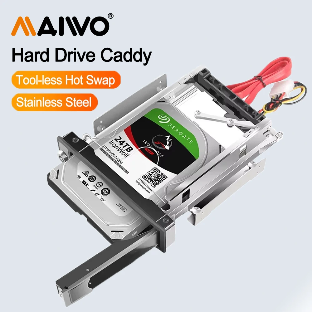 

MAIWO CD-ROM Space HDD Mobile Rack Internal 3.5 Inch HDD Convertor Enclosure 3.5 Inch HDD Frame Internal Mobile Rack Tool Free