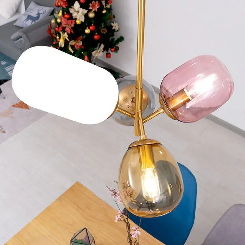 Plafonnier Composé de Boules de Verre au Design Moderne, Luminaire Décoratif de Plafond, Idéal pour un Loft, une Cuisine, une Salle à Manger, un Salon ou une Chambre à Coucher