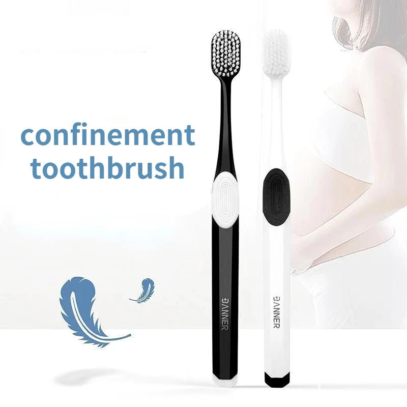 2pcs Adult Toothbrush Wide Head Square Hole Soft Bristle Toothbrush Pregnant Woman Confinement Toothbrush