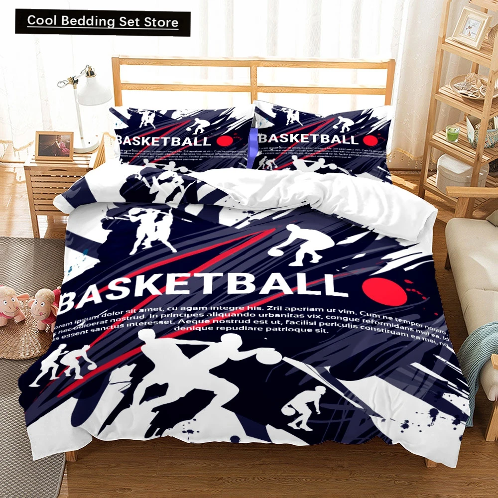 Fantastic 3D Print Basketball Duvet Cover Set Uk Single Double King US Twin Full Queen King Bed Linen Set Home Textiles Bedding