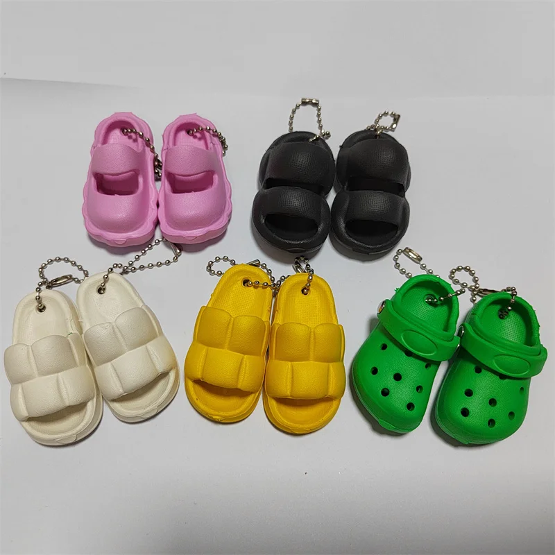 Funny Cute Eva Clog Shoe Accessory Buckle Creative Mini Slipper Button Diy Keychain Schoolbag Pendant Garden Shoes Accessories