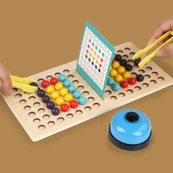 Houten Peg Board Bead Game Matching Sorter Game Fijne motoriek Educatief speelgoed 2-speler voor meisjes en jongens Kinderen Peuters