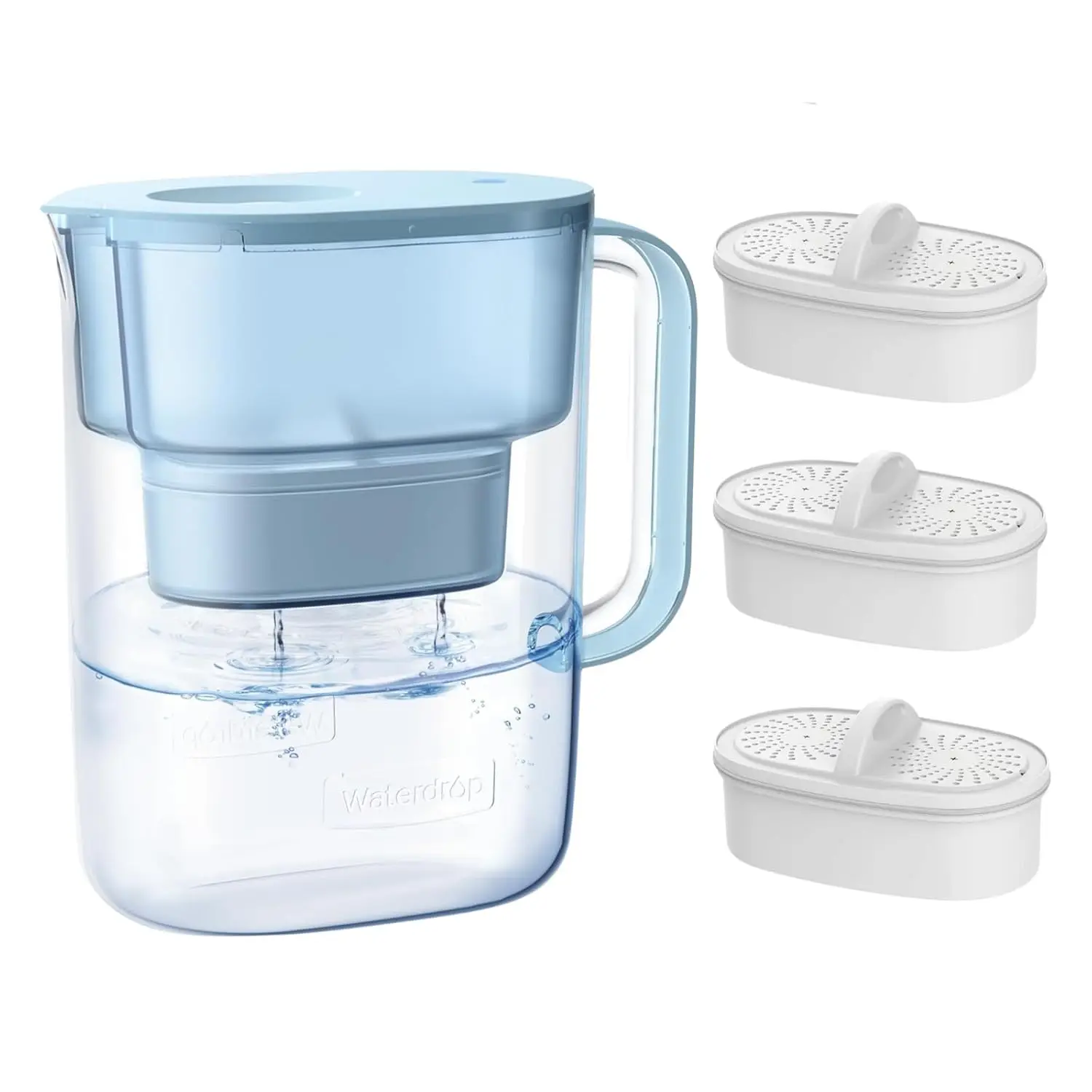 

Large Water Filter Pitcher with 3 Filters, 200-Gallon Lifespan, NSF Certified for Cleaner Taste