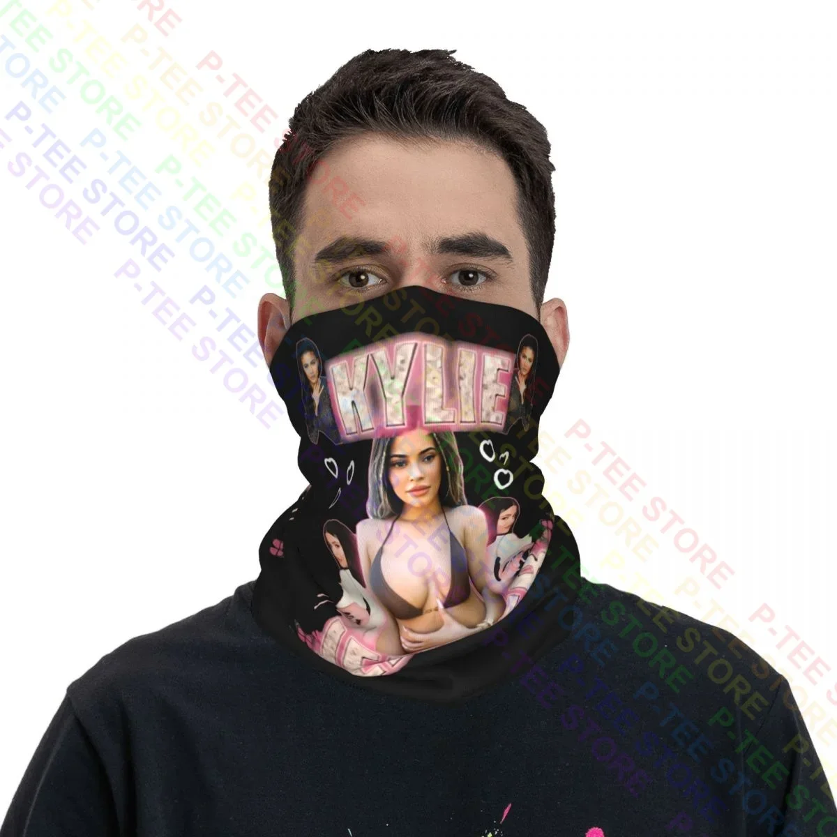 Graphic Kylie Jenner Vintage Style Made By Designer Vintagewaves Neck Gaiter Bandana Scarf Face Mask Soft