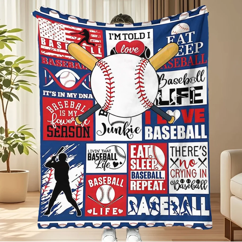 Baseball Lover Blanket, Soft Warm Flannel Blanket, Best Gift for Baseball Fans
