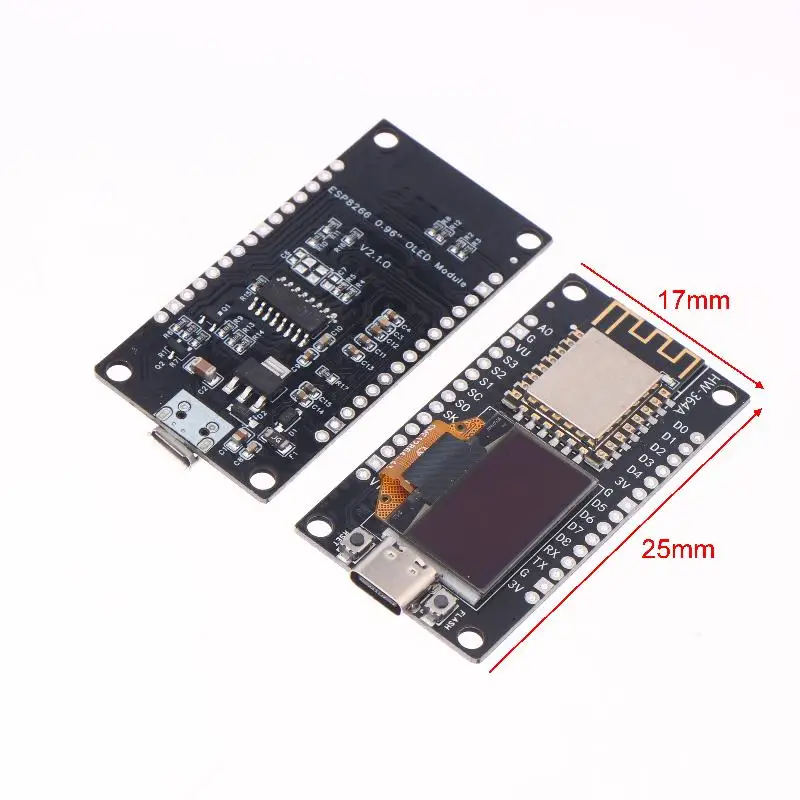 Papan Pengembangan ESP8266 Mengintegrasikan Layar OLED 0,96 Inci Dengan Casing Pelindung, CH340, Modul Nirkabel WiFi ESP12E Tipe C
