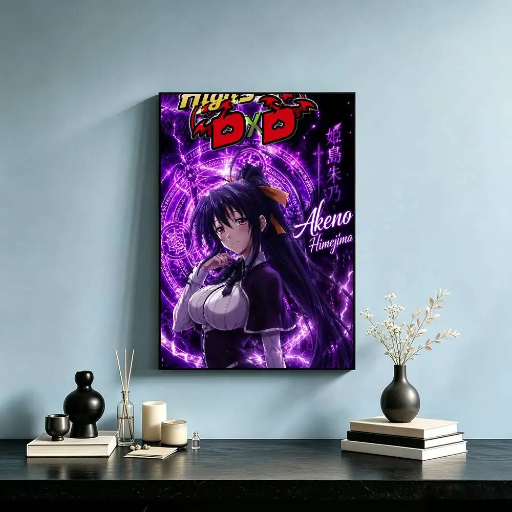Anime H-High School A-Akeno Himejima  Poster High Quality Dorm Living Room Aesthetic Wall Decoration Painting Stickers Gift