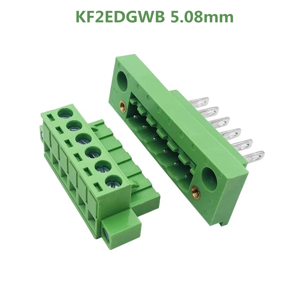 1sets KF2EDGWB 5.08 2/3/4/5/6/7/8/9/10/12Pin Wall Terminal Plug Type 5.08mm Pitch Connector Pcb Screw Terminal Block