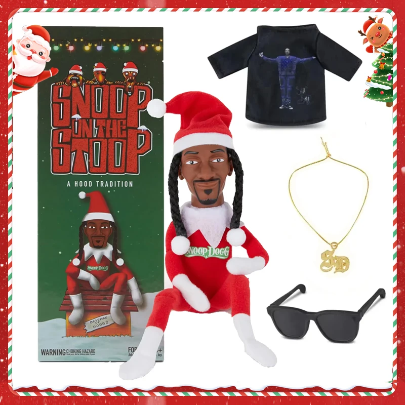 New Snoop Dogg Snoop on a Stoop Christmas Elf Doll 12 Toys Shelf Decor Includes Elf Toy Tshirt Sunglasses and Necklace