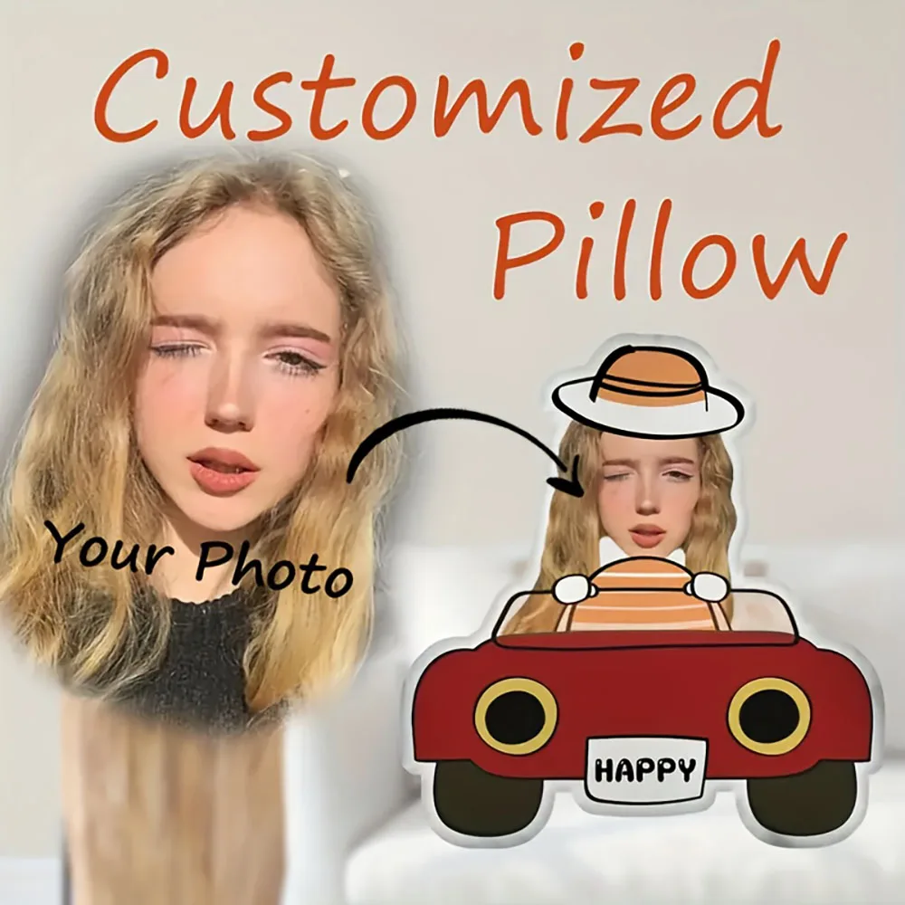 Customized driving portrait pillow, double-sided printing, perfect gift for birthdays or holiday celebrations