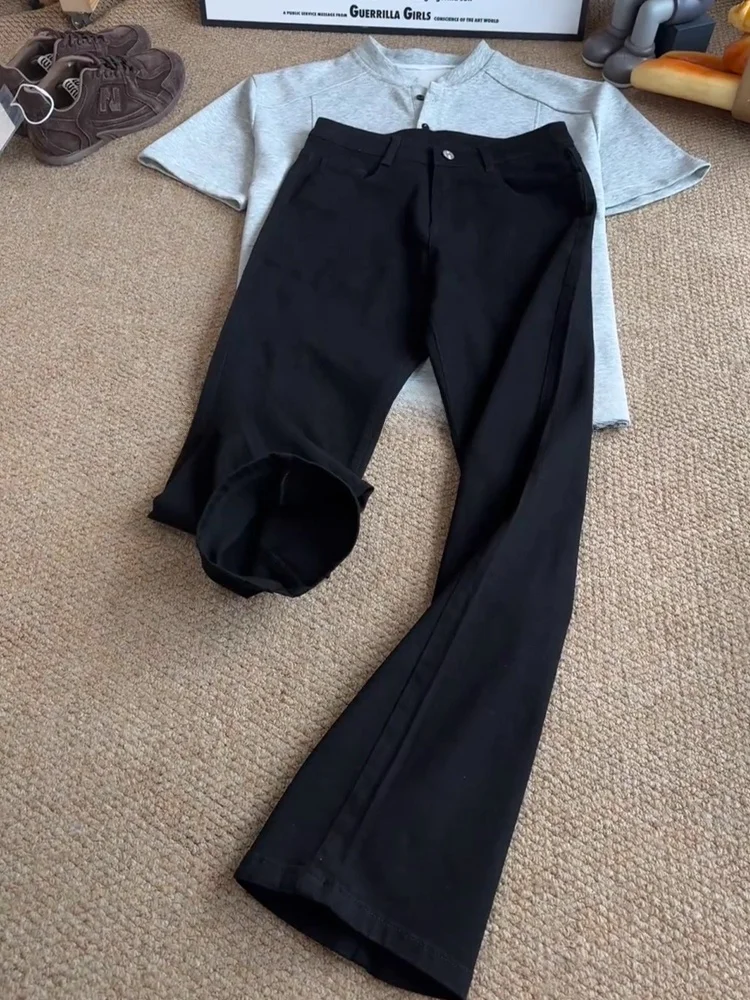 

Мужские брюки Bla с высокой талией Vibe High Street, американские высокие джинсы с ножом удлиненной длины, осенний сезон, прямые L...