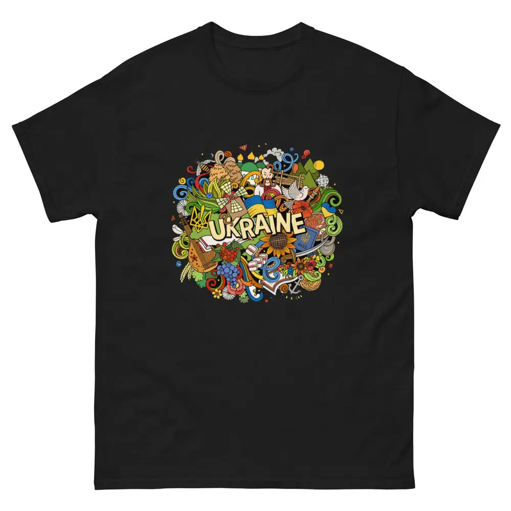 

Cartoon Doodle Illustration Funny Ukrainian Art T-Shirt For Men Women Summer Tees Cotton Luxury Brand Vintage Oversized