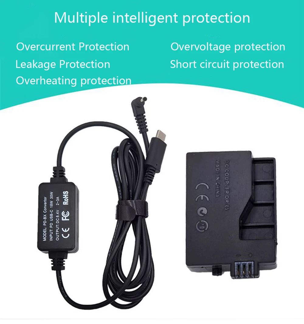 ACK-E5 شاحن الطاقة المحمول USB-C كابل LP-E5 الدمية البطارية DR-E5 تيار مستمر مقرنة لكانون EOS 450D 500D 1000D XS XSi T1i