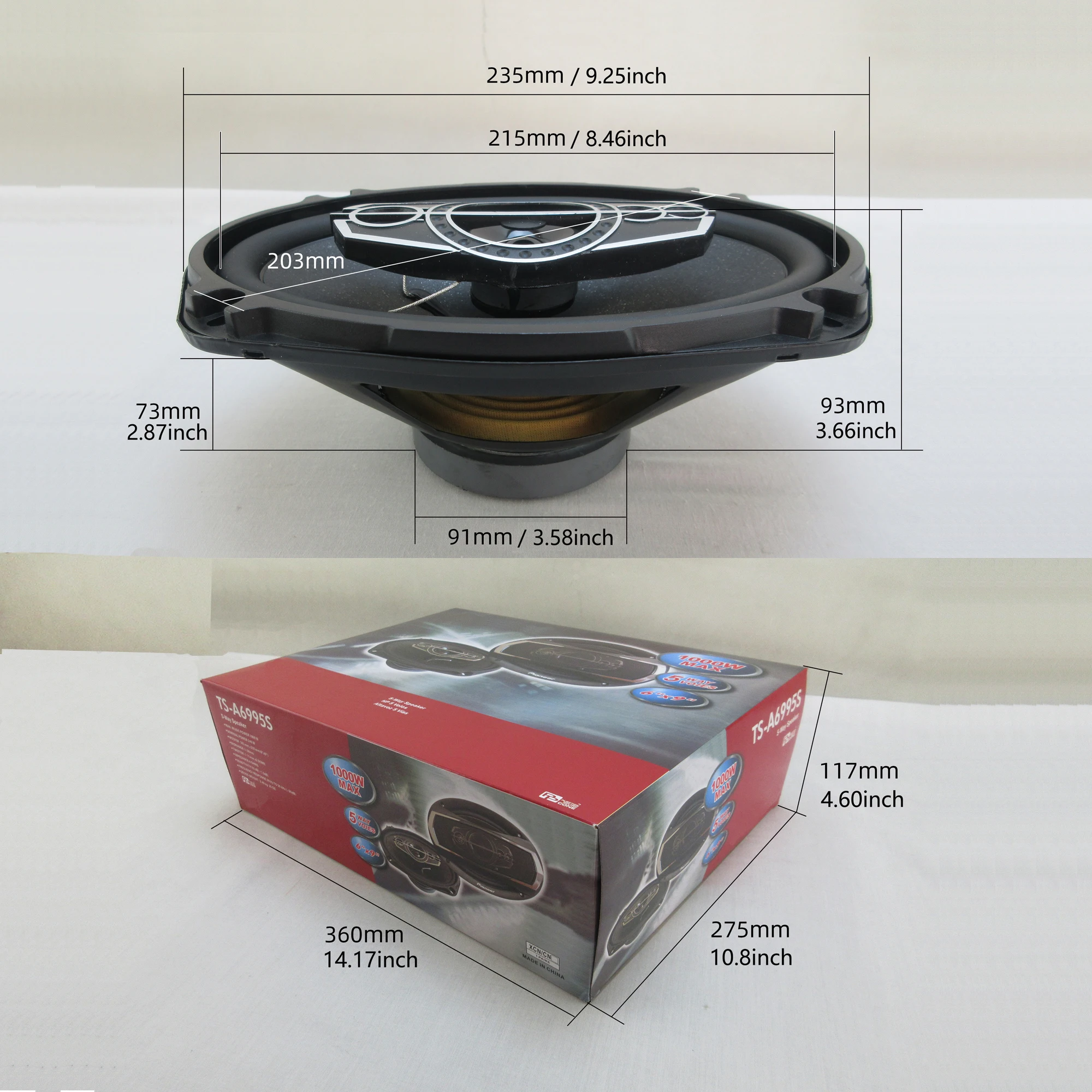 2 szt. 6X9 cali (2X1000W) 2000W 5-drożny samochodowy głośnik koncentryczny Hi-Fi Drzwiowy głośnik pełnozakresowy