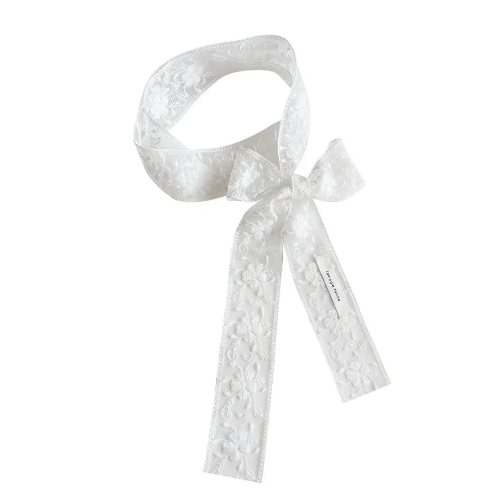 Luxus Blume Spitze Neck Strap Transparent Dressing Dekoration Haarband Halstuch Koreanischen Stil Lange Band Outdoor