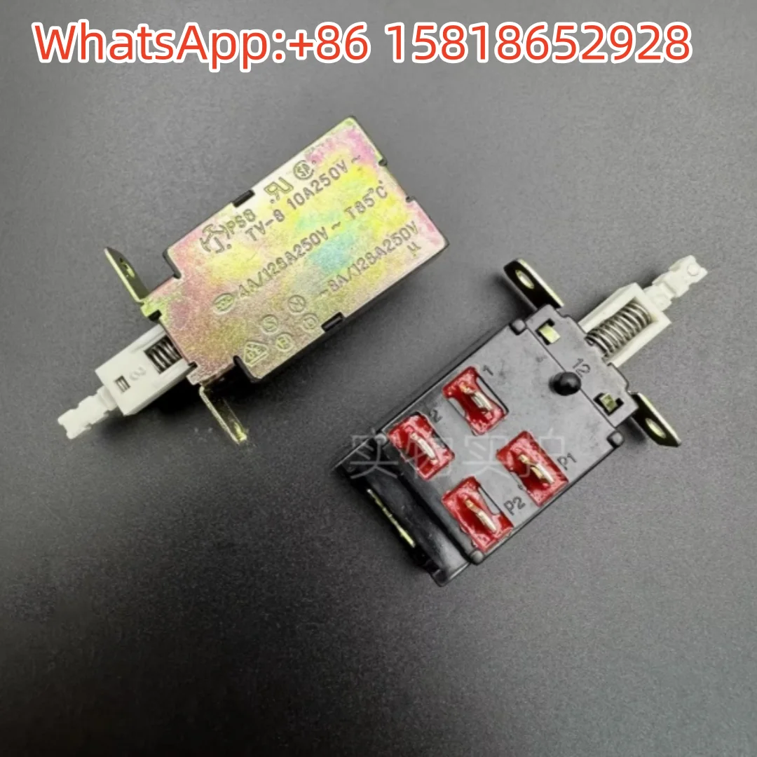 2pcs PS6 TV-8 Self-Locking Power Switch 4 Pins 10A250VAC TV Set Button Straight Keys