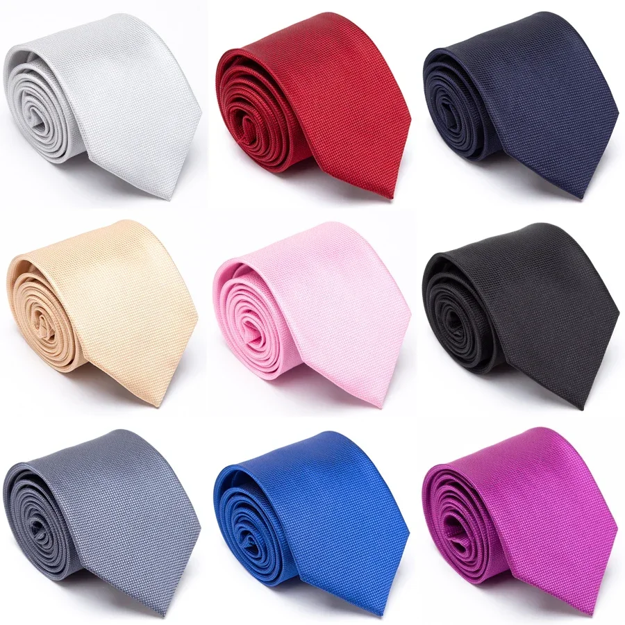 Corbatas clásicas a cuadros para hombre, Corbata a rayas de Color sólido para negocios, boda, accesorios de camisa