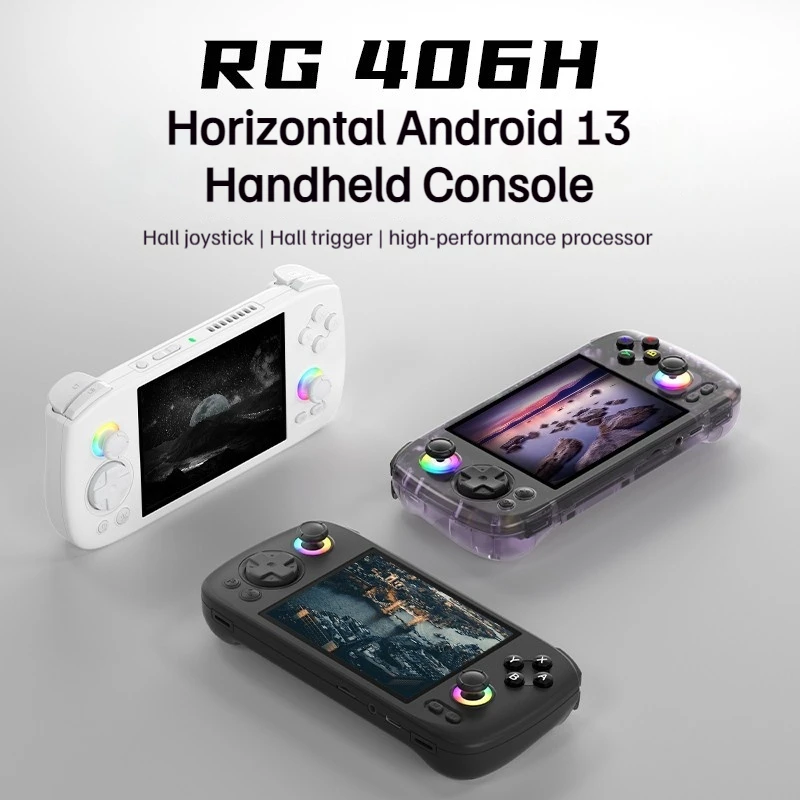 

ANBERNIC RG406H Ретро видео портативная игровая консоль Android 13 Unisoc T820 4-дюймовый Ips Rgb двойной зал активный охлаждающий сенсорный экран
