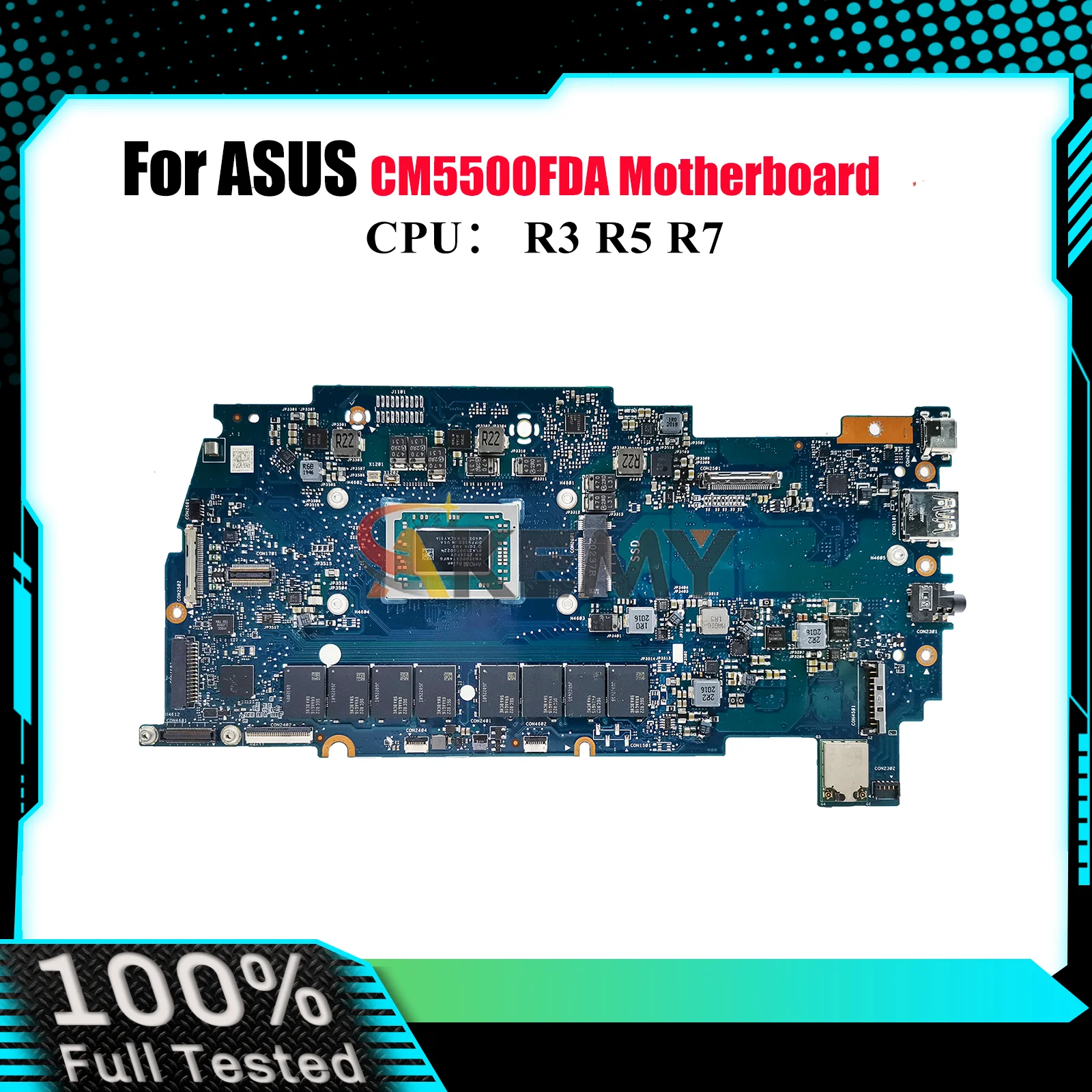 

CM5500FDA Laptop Motherboard For ASUS Chromebook CM5500F CM5500FDA Notebook Mainboard With R3 R5 R7 CPU 100% tests OK fast ship