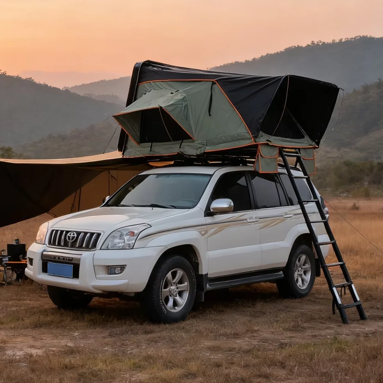 

ABS Roof Folding Tent Hydraulic Automatic Four-Season Camouflage Double-Layer Waterproof Car Camping Tent