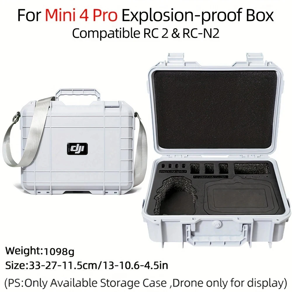 Voor DJI Mini 3/4Pro Case Mini 4 Pro Explosieveilige Case Mini 4 Pro Tas Draagbare Waterdichte Doos Harde Shell Grote Capaciteit Case - afbeelding 1